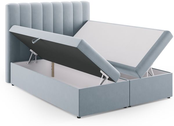Micadoni Boxspringbett Kelp Samt Hellblau 160x200 Bild 4