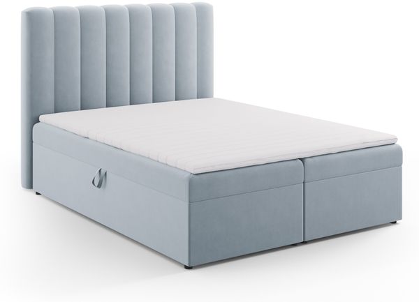 Micadoni Boxspringbett Kelp Samt Hellblau 160x200 Bild 2