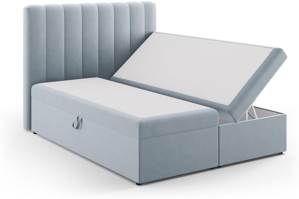 Micadoni Boxspringbett Kelp Samt Hellblau 160x200 Bild 3
