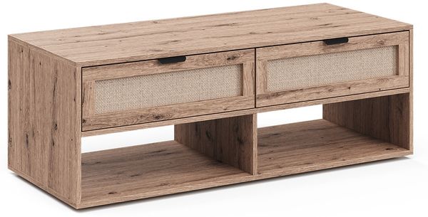 Couchtisch Elven Eiche 120 x 50 cm mit 2 Schubladen Vicco