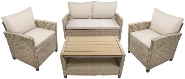 Rattan Sitzgruppe »Madeira III« beige von bellavista - Home&Garden