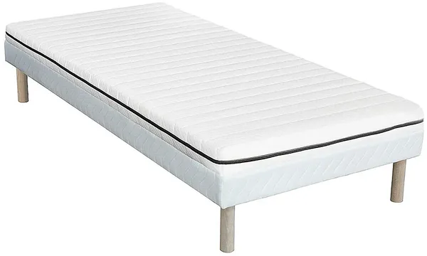 Vente-unique - NASUS Mattress and bed base set Stoff Weiß - B 90 cm x H 31 cm10 cm x L 190 cm