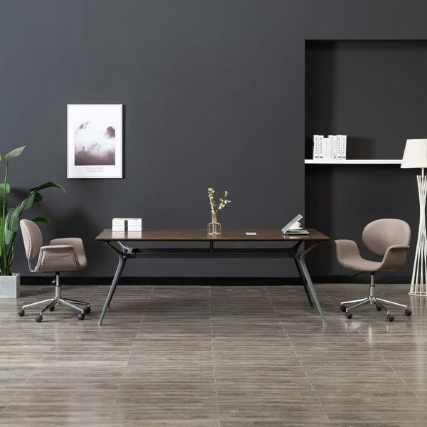 vidaXL Esszimmerstühle 2 Stk. Drehbar Taupe Stoff 3054869