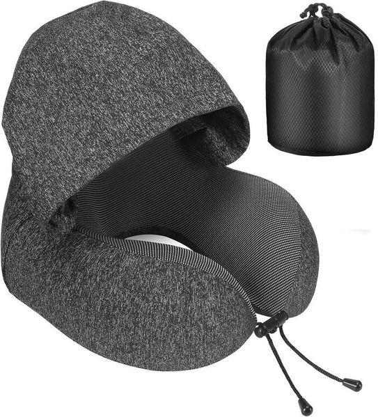 Refined Living Reisekissen Memory Foam,Reisekissen mit Haube,Bequemes Nackenhörnchen mit Haube, für Flugzeug, Auto, Zug, Büro Nackenkissen Reise zum Schlafen, 1-tlg, Reisekissen Nackenkissen Auto Schlafkissen,Nackenstützkissen, Memory-Schaum Reisekisse...