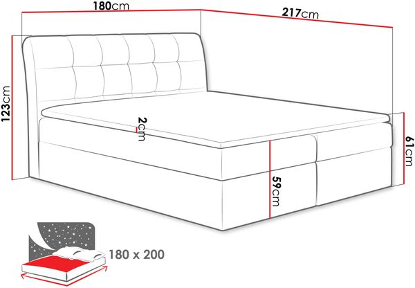 Boxspringbett Cazeres, Grau, 180x200 cm Bild 5