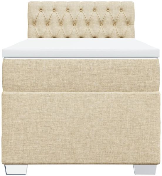 vidaXL Boxspringbett mit Matratze Creme 100x200 cm Stoff 3288111 Bild 6