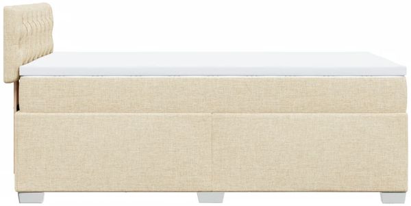 vidaXL Boxspringbett mit Matratze Creme 100x200 cm Stoff 3288111 Bild 11