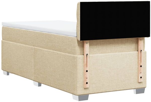 vidaXL Boxspringbett mit Matratze Creme 100x200 cm Stoff 3288111 Bild 12