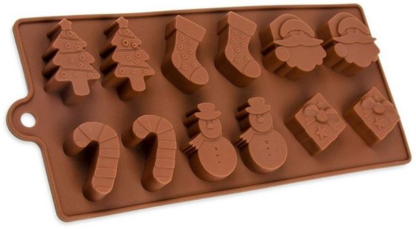 wisefood Silikonform Silikonform Weihnachten - braun 21,5x10x1,5cm -, (2-tlg)