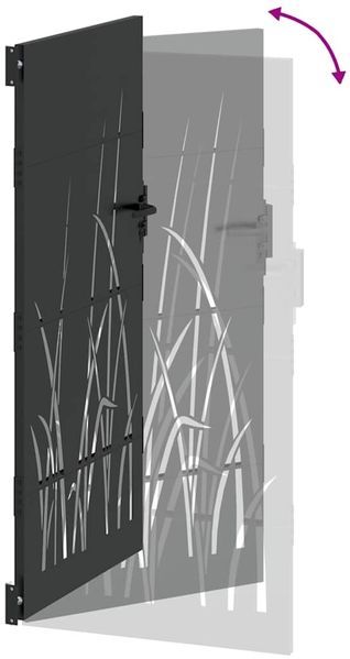 vidaXL Gartentor Schwarz 110 x 205 cm Pulverbeschichteter Stahl 42015893 Bild 9