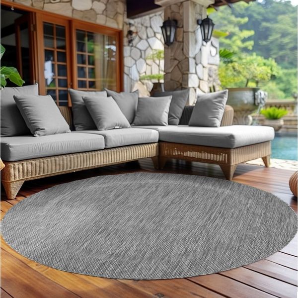Carpettex Outdoorteppich Unicolor - Einfarbig, Rund, Höhe: 5 mm, Rund Outdoor Teppich Wetterfest Balkon Küchenteppich Flachgewebe