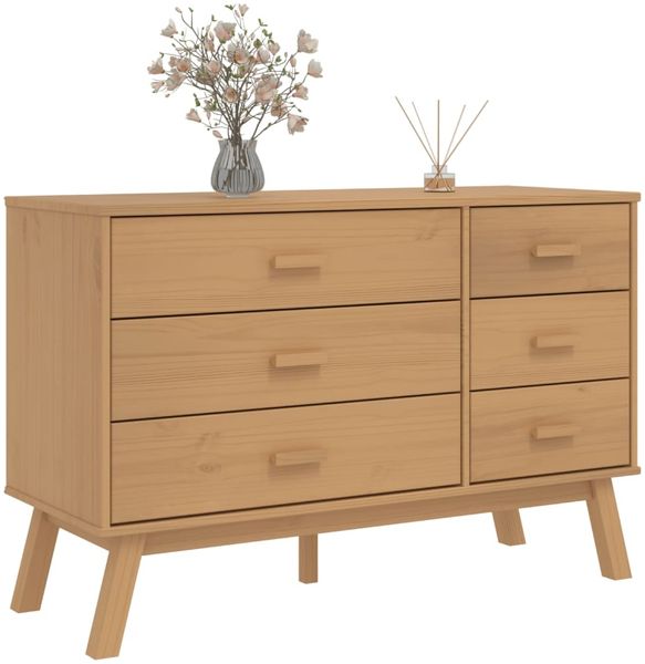 vidaXL Schubladenschrank OLDEN Braun Massivholz Kiefer 358591 Bild 4