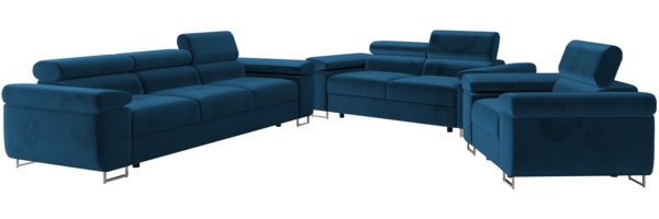 Sofa Set Torezio 3+2+1 mit Einstellbare Kopfstützen (Manila 26)