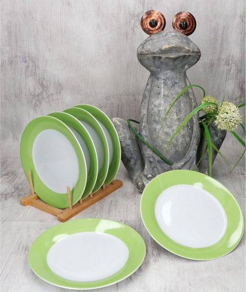 MamboCat Frühstücksteller 6er Set Variant Grün Kuchenteller bunte Frühstücks-Teller Dessert