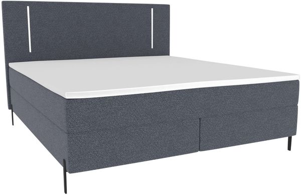 Boxspringbett Titan - Strukturstoff - blau - 140x200 cm