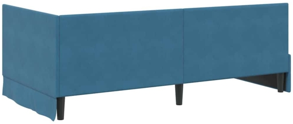 vidaXL Eckbettgestell mit Kopfteil Blau 90 x 190 cm Samt 42016377 Bild 6