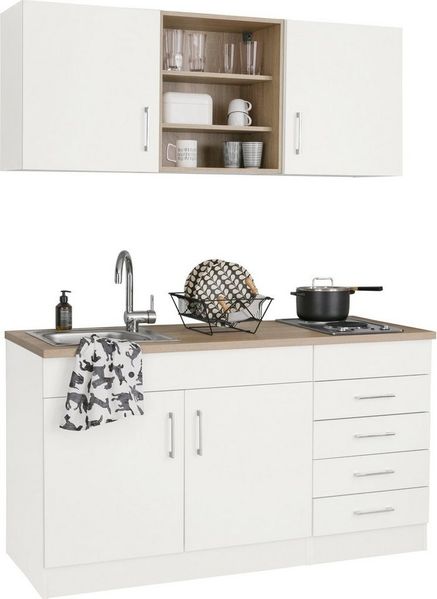 KOCHSTATION Pantryküche KS-Mali, Breite 150 cm, wahlweise mit E-Geräten