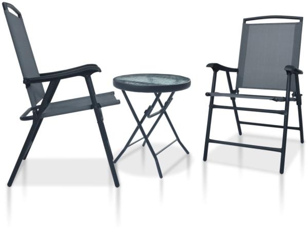 vidaXL 3-tlg. Bistro-Set Grau Stahl 3054571