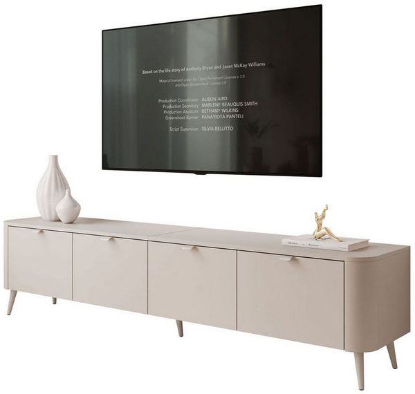 Lookway TV-Schrank CELESTE 200 cm mit Beleuchtung auf Füßen (mit LED Beleuchtung)