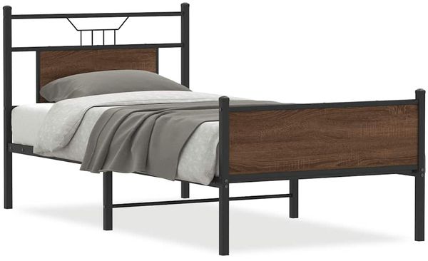 Einzelbettgestell Design für Erwachsene ohne Matratze Braun Eiche 80x200 cm Holzwerkstoff d4183e