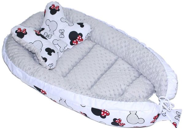 Primawela Bettnestchen Baby MINKY Nestchen Kokon Kuschelnest Kissen Decke Schmetterlingkissen