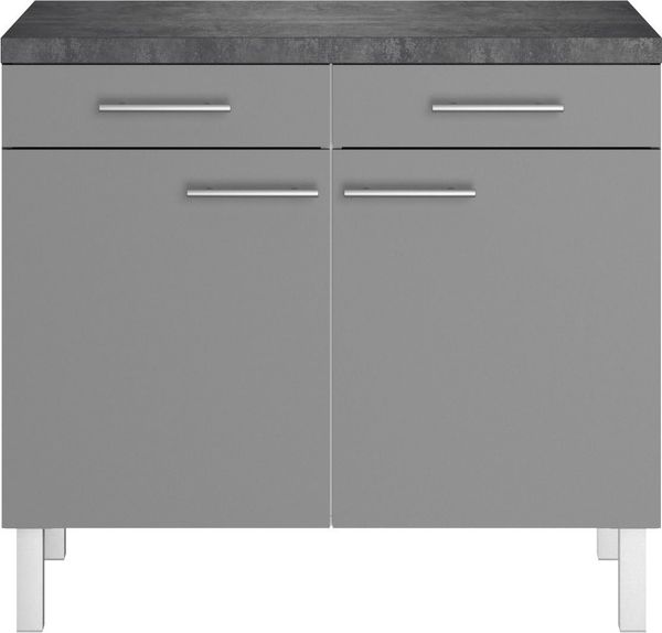 OPTIFIT Unterschrank Breite 100 cm, 2 Türen, 2 Schubkästen
