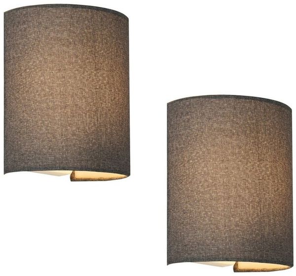 Wandleuchte Brüssel 2er Set Grau [lux. pro]