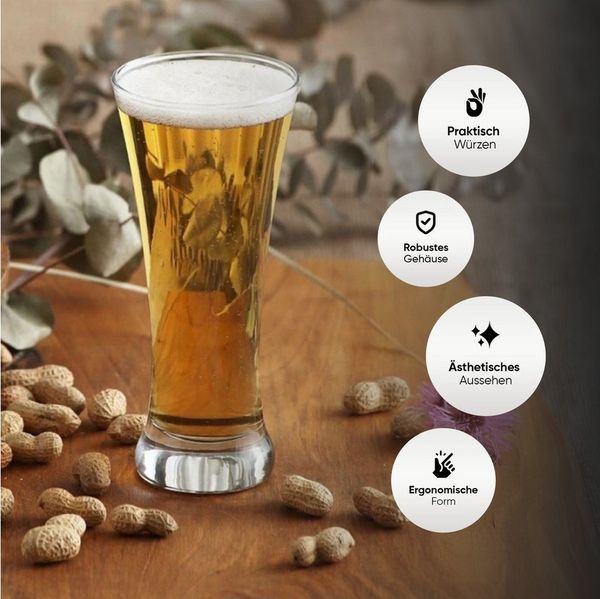 LAV Gläser-Set Sorgun Bierglas, 6-tlg, Glas, 6er Set, 380ml, ideal für Biergenuss