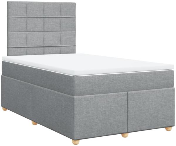 vidaXL Boxspringbett mit Matratze Hellgrau 120x200 cm Stoff 3293547 Bild 2
