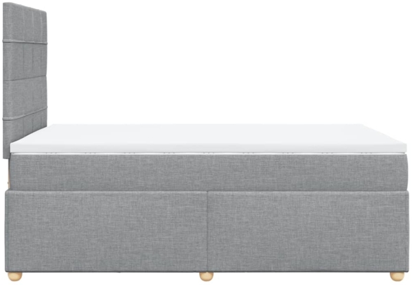 vidaXL Boxspringbett mit Matratze Hellgrau 120x200 cm Stoff 3293547 Bild 6