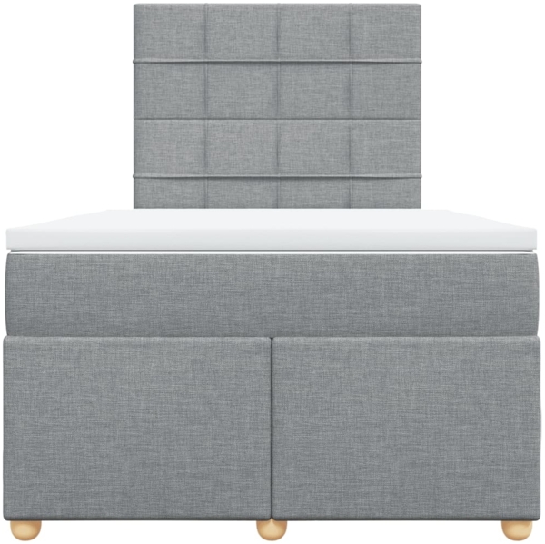 vidaXL Boxspringbett mit Matratze Hellgrau 120x200 cm Stoff 3293547 Bild 5