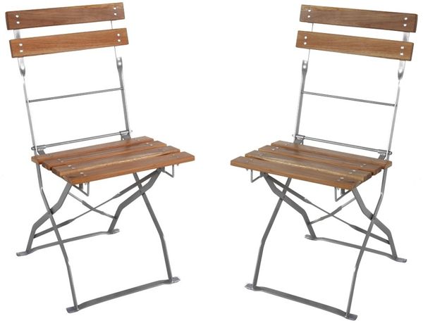 2er Set Gartensessel Biergartensessel Gartenstuhl Akazienholz klappbar Balkon