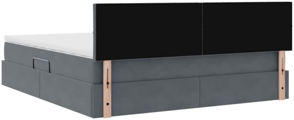 vidaXL Aufbewahrungsbett mit Matratze Dunkelgrau 160x200 cm Samt 3370768 Bild 10