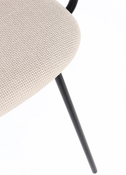 Esszimmerstuhl Nasien aus Stoff, skandinavischer Stil, beige, gepolstert, Metallgestell Bild 6