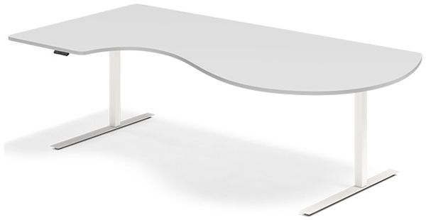 Höhenverstellbarer Tisch DNA lichtgrau 1800x1200 mm rechts 2-Bein/Alugrau