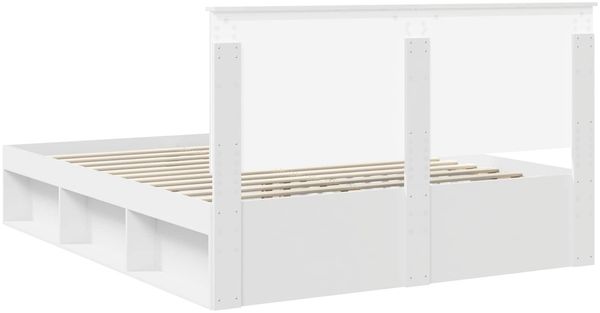 vidaXL Bettrahmen mit Kopfteil Weiß 160 x 200 cm Massives Kiefernholz 3410983 Bild 9