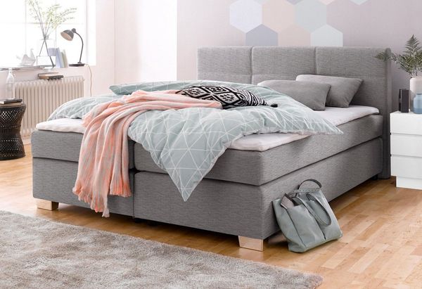 Jockenhöfer Gruppe Boxspringbett Evita, inkl. Topper und Kissen, erhältlich in 140 & 180cm Breite