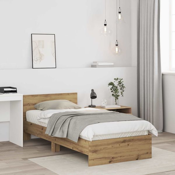 vidaXL Bettgestell mit Kopfteil Artisan-Eiche 80x200 cm 8009026