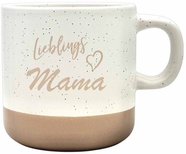 Camolo Tasse Kaffeetasse Lieblings Mama aus Steingut - 360 ml Geschenk, Keramik