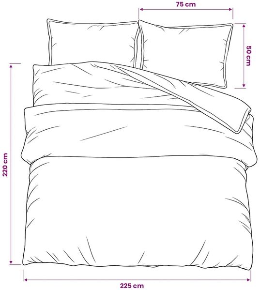 vidaXL Bettwäsche-Set, Baumwolle grau / rosa, 225x220 cm Bild 6