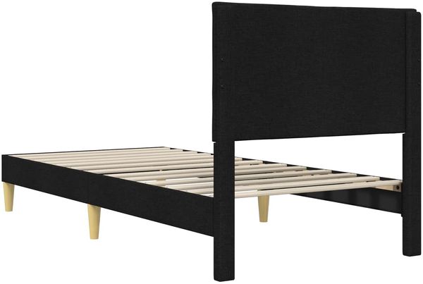 vidaXL Bettrahmen mit Kopfteil Schwarz 90 x 190 cm Stoff 42027554 Bild 6