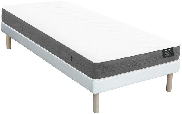 Vente-unique - ENOROS Mattress and bed base set Stoff Weiß - B 90 cm x H 31 cm x L 190 cm
