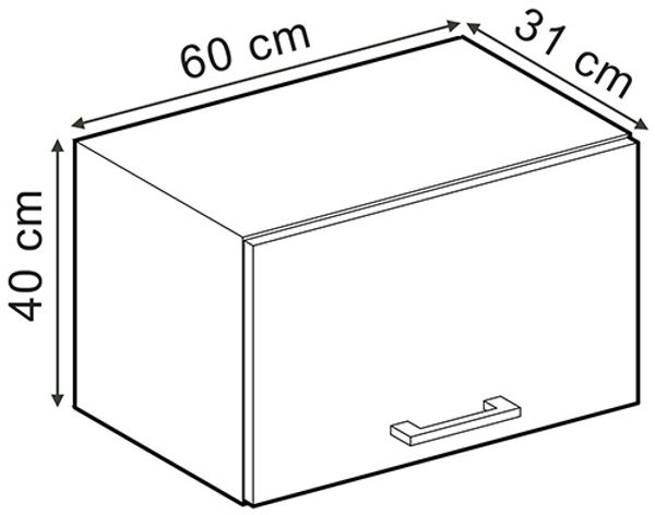 Hängeschrank R-Line Blau-Grau 60 cm Flach Vicco Bild 3