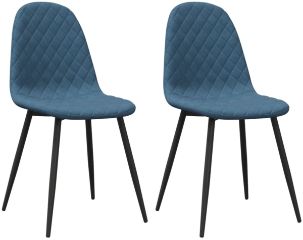 vidaXL Esszimmerstühle 2 Stk. Blau Samt [325645]