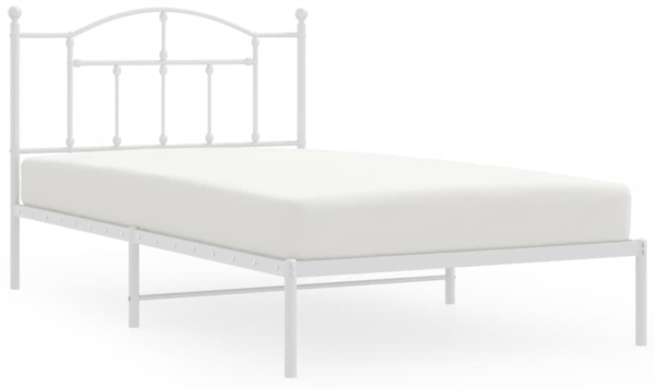 vidaXL Bettgestell mit Kopfteil Metall Weiß 100x200 cm 353483
