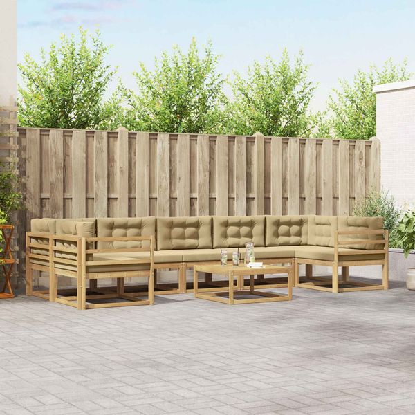 vidaXL Outdoor-Sofagarnitur mit Kissen 6 pcs Weiß und Beige 3386187