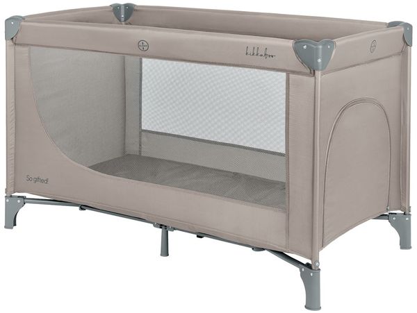 Kikkaboo Reisebett so gifted eine Ebene, weiche Matratzenauflage, Seiteneingang beige braun