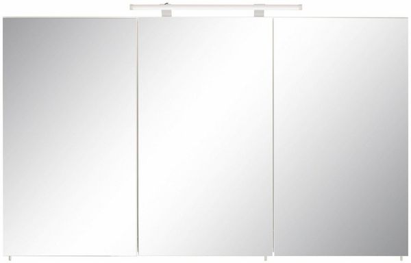 Schildmeyer Spiegelschrank 132253, Melaminharzbeschichtete Spanplatte, weiß, 120 x 16 x 75 cm