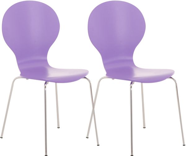 2er Set Besucherstuhl ATHENS - Holz Lila 43x45x86 cm | Besucherstühle Konferenzstuhl Wartezimmerstuhl Bürostühle Bürostuhl Konferenzraum Wartezimmer