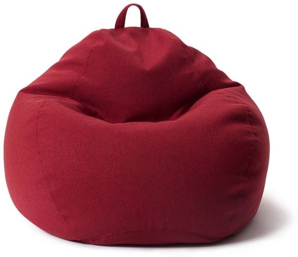 Lumaland Comfort Line Sitzsack Indoor, EPS Perlen Füllung, M, Rot, 70 x 80 x 50 cm, 120 l
